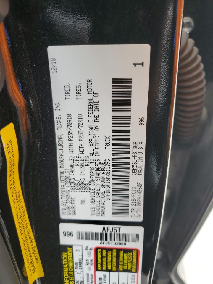 2019 Toyota Tundra Crewmax Sr5 VIN: 5TFDW5F16KX811793 Lot: 60974705