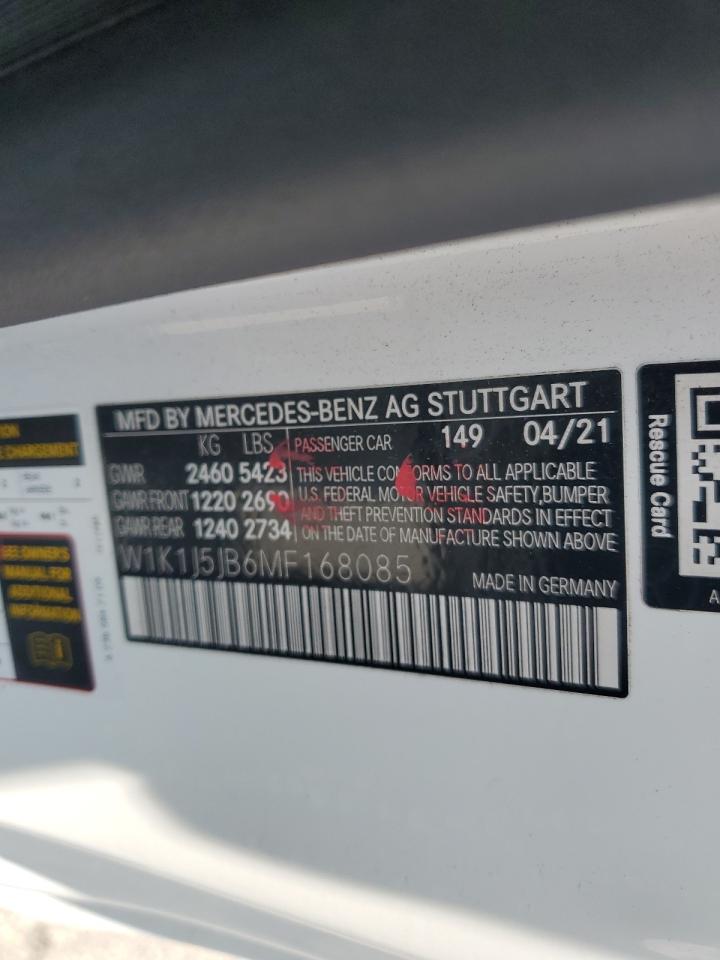 2021 Mercedes-Benz E 450 VIN: W1K1J5JB6MF168085 Lot: 59803145
