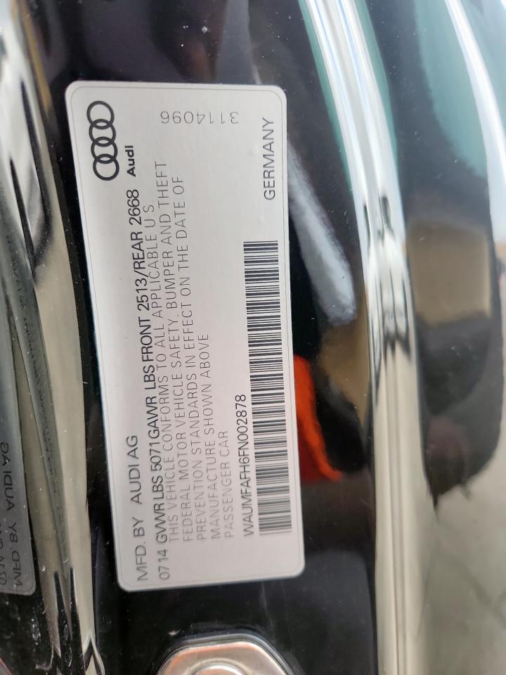 2015 Audi A5 Premium Plus VIN: WAUMFAFH6FN002878 Lot: 61361965