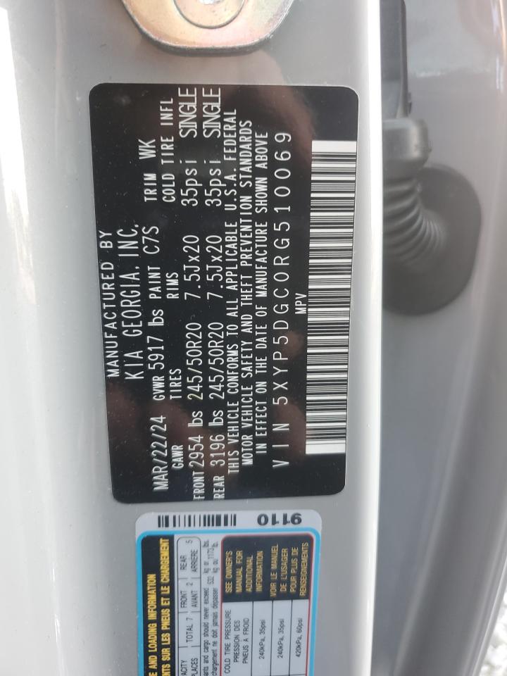 2024 Kia Telluride Sx VIN: 5XYP5DGC0RG510069 Lot: 62489365