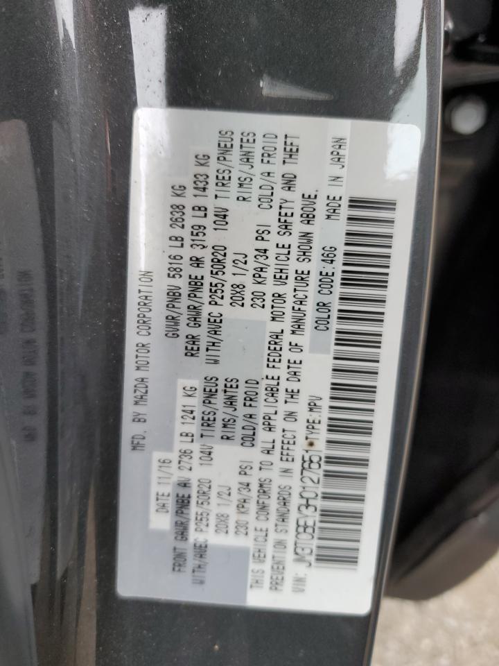 2017 Mazda Cx-9 Signature VIN: JM3TCBEY3H0127651 Lot: 62814425