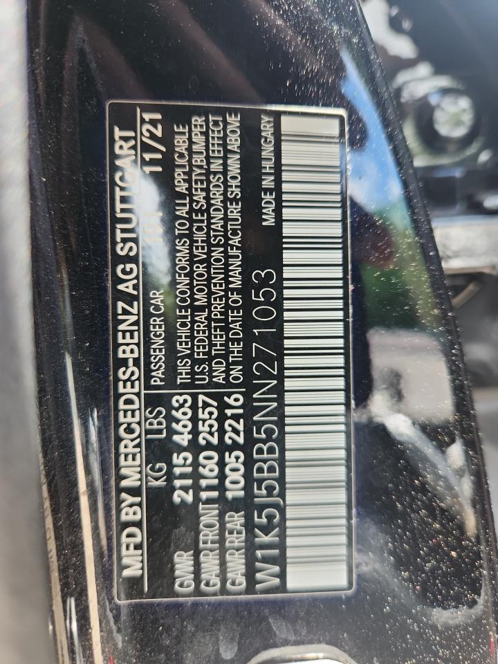 2022 Mercedes-Benz Cla Amg 35 4Matic VIN: W1K5J5BB5NN271053 Lot: 62536515