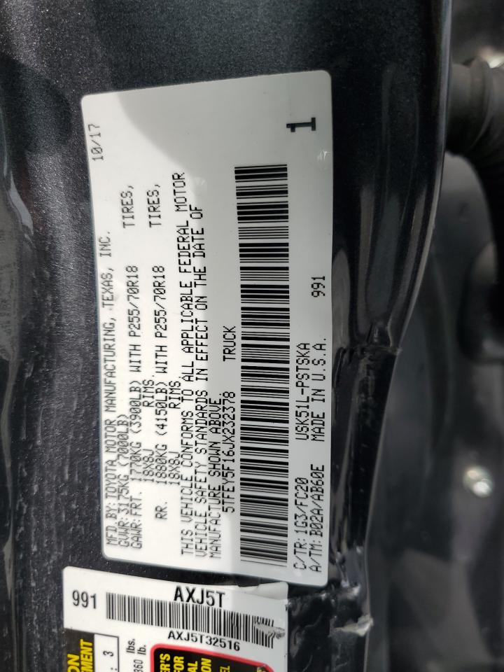 2018 Toyota Tundra Crewmax Sr5 VIN: 5TFEY5F16JX232378 Lot: 59291175
