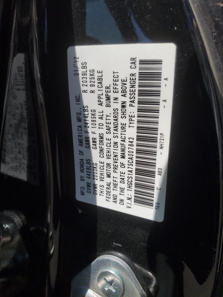 2012 Honda Accord Ex VIN: 1HGCS1A75CA007843 Lot: 61221715