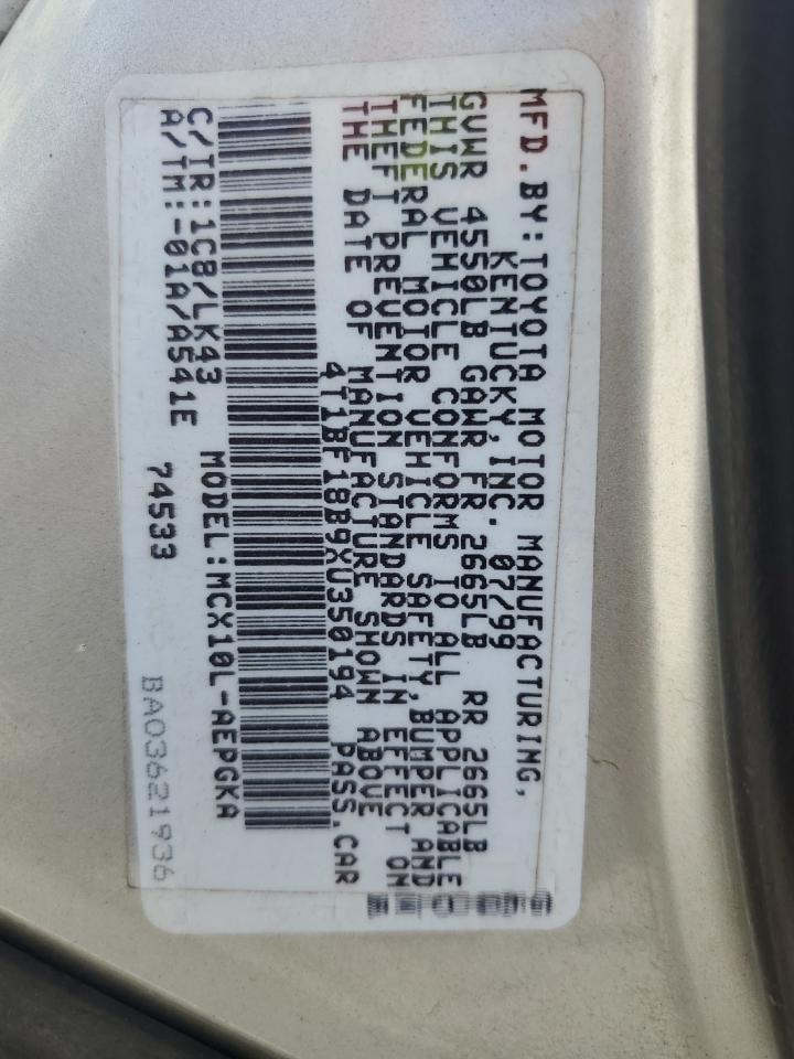 1999 Toyota Avalon Xl VIN: 4T1BF18B9XU350194 Lot: 61348505