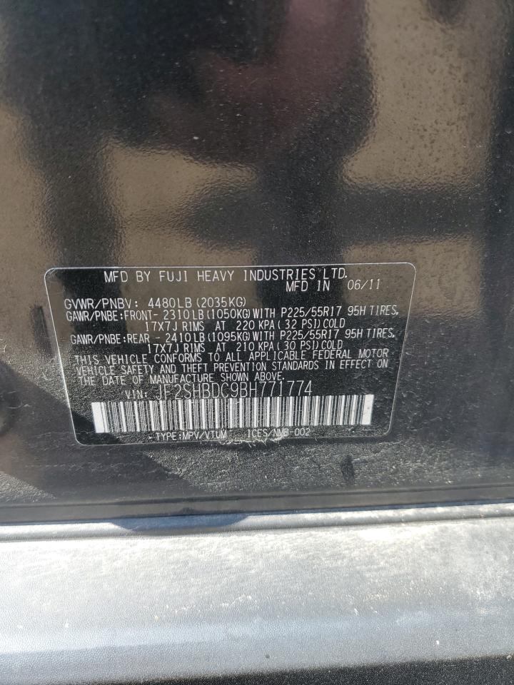2011 Subaru Forester 2.5X Premium VIN: JF2SHBDC9BH771774 Lot: 60892245