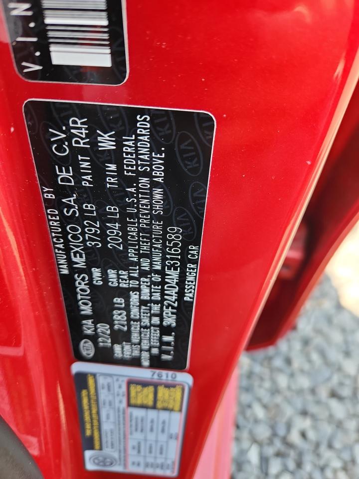 2021 Kia Forte Fe VIN: 3KPF24AD4ME316589 Lot: 59872025