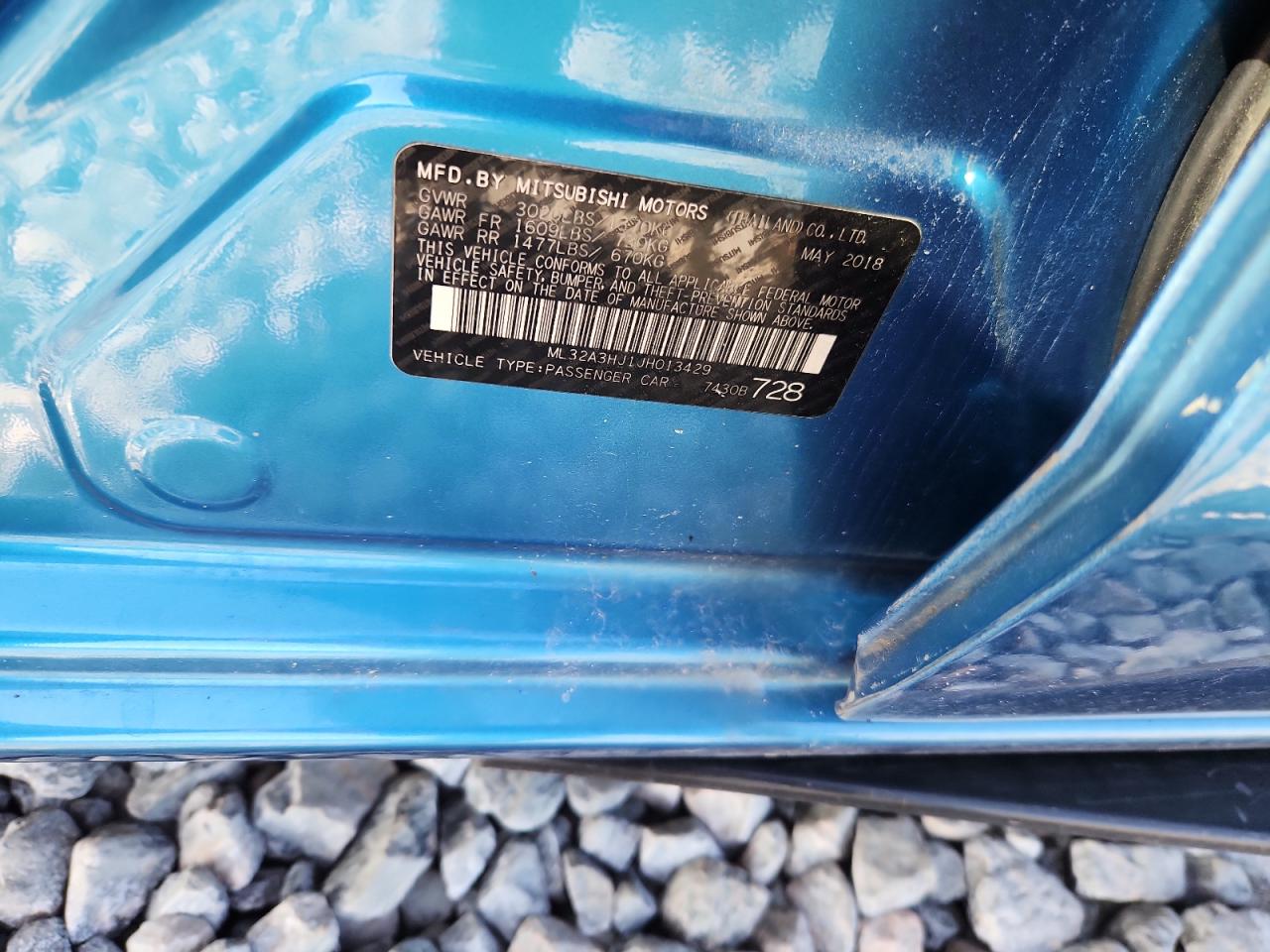 2018 Mitsubishi Mirage Es VIN: ML32A3HJ1JH013429 Lot: 62174075