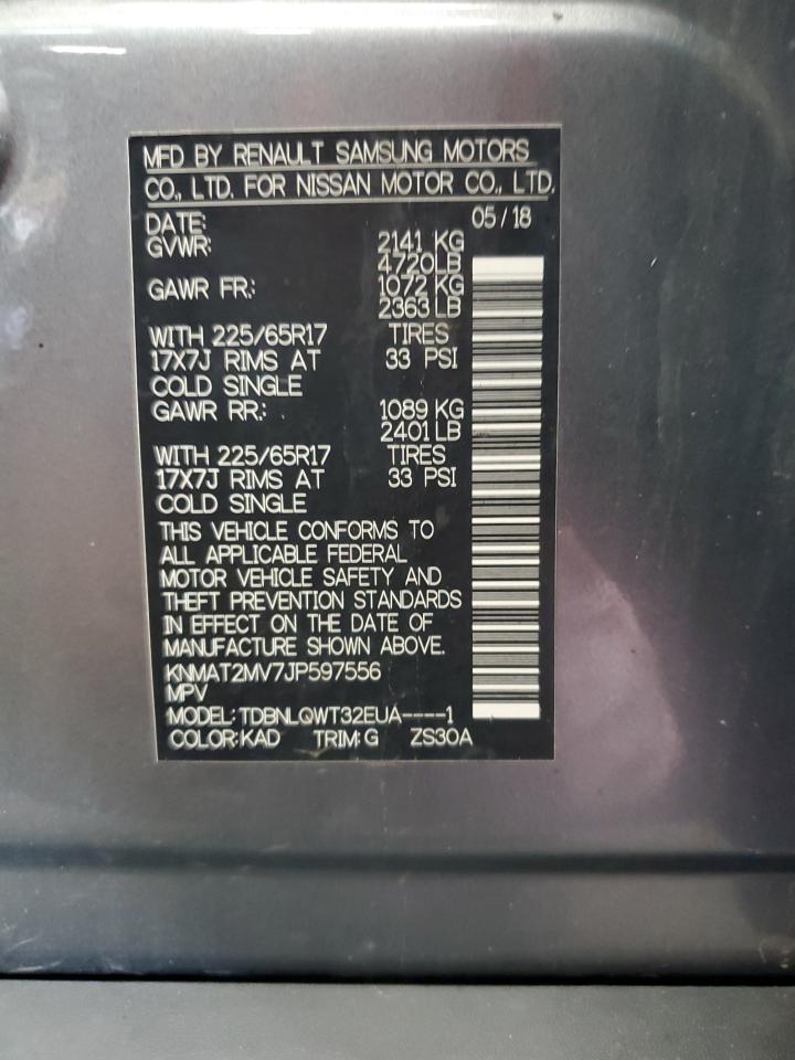 KNMAT2MV7JP597556 NISSAN ROGUE 2018