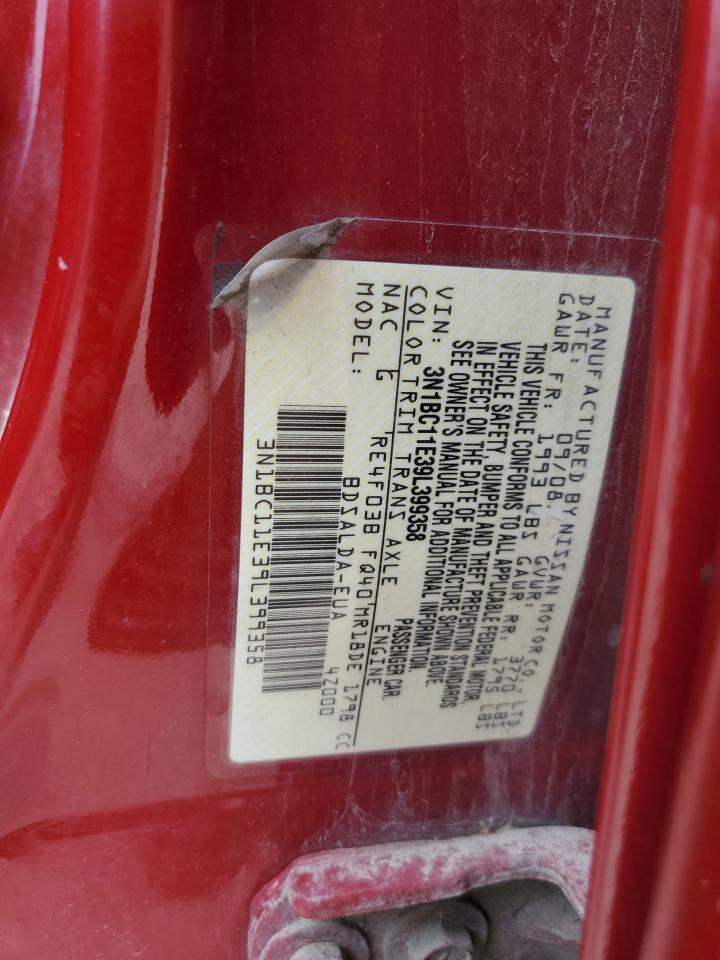 2009 Nissan Versa S VIN: 3N1BC11E39L399358 Lot: 63047055