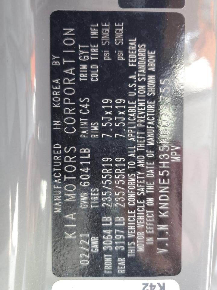 2022 Kia Carnival Sx Prestige VIN: KNDNE5H35N6072755 Lot: 60635295