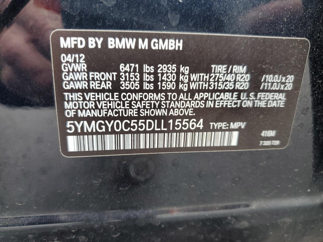 BMW X5 2013 VIN 5YMGY0C55DLL15564 фото 14