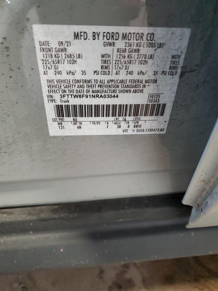2022 Ford Maverick Xl VIN: 3FTTW8F91NRA03044 Lot: 62837885