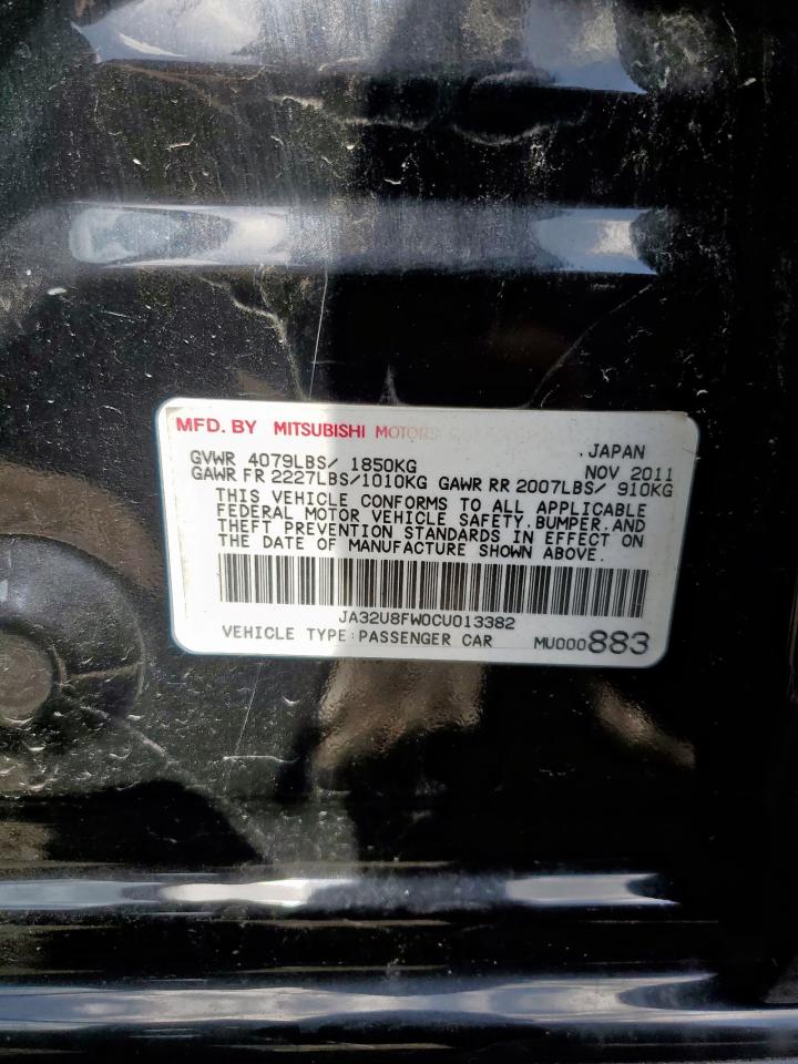 2012 Mitsubishi Lancer Gt VIN: JA32U8FW0CU013382 Lot: 60754055
