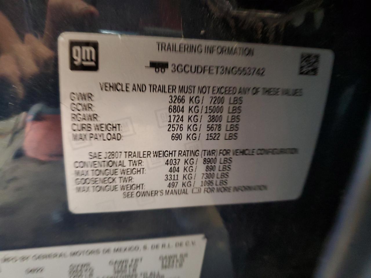 2022 Chevrolet Silverado K1500 Lt Trail Boss VIN: 3GCUDFET3NG553742 Lot: 60035045