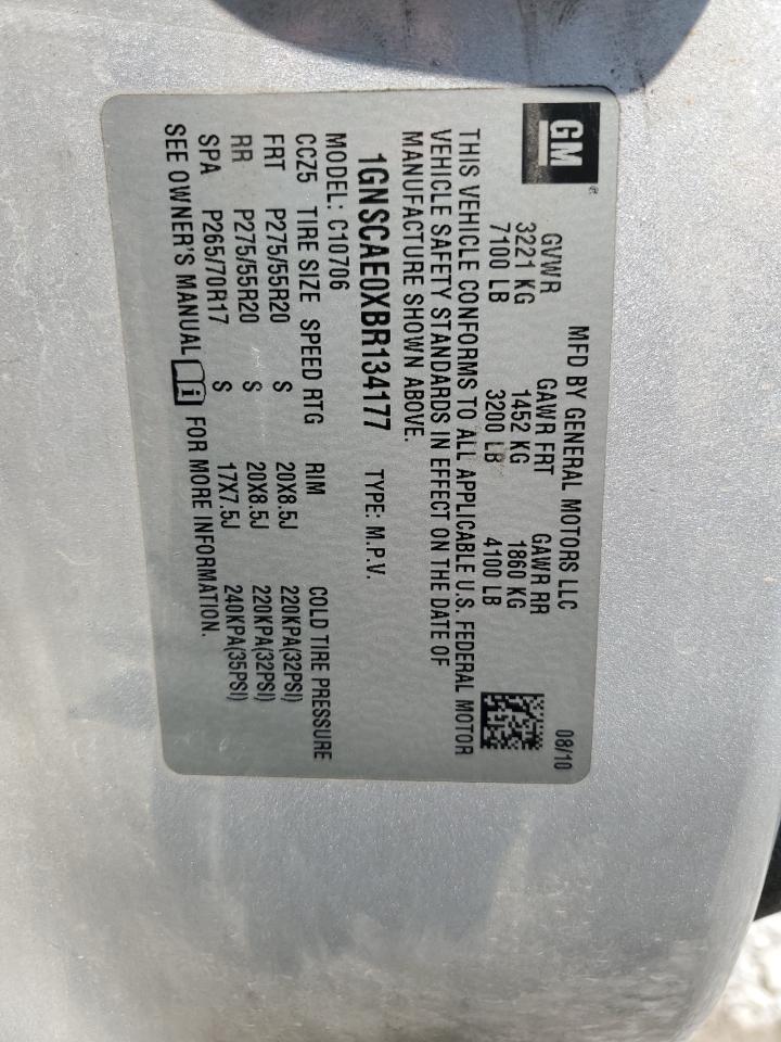 2011 Chevrolet Tahoe C1500 Ls VIN: 1GNSCAE0XBR134177 Lot: 62151145