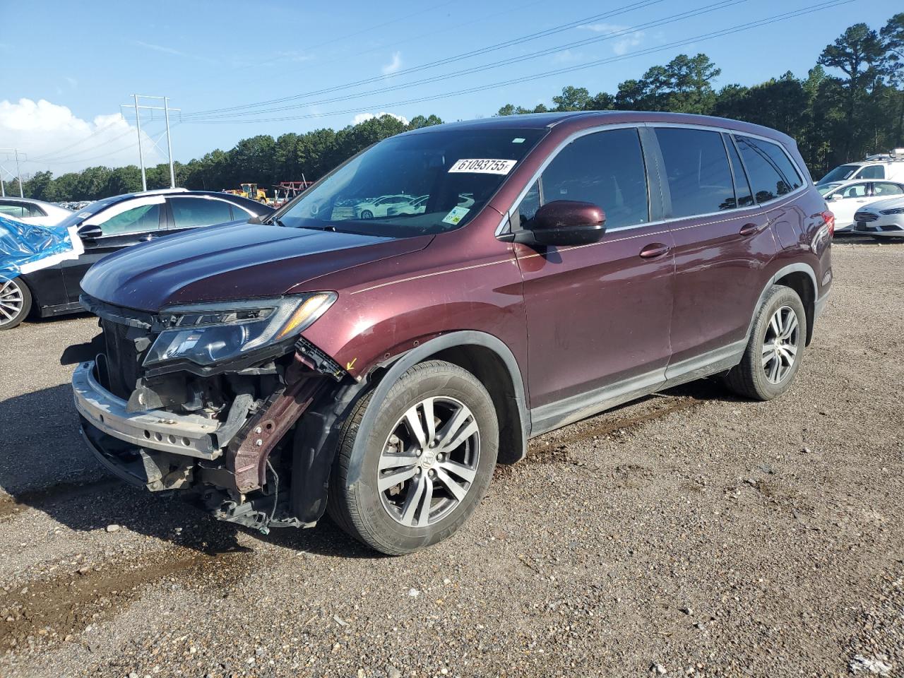 2016 Honda Pilot Exl for Sale in Greenwell Springs, LA - Side