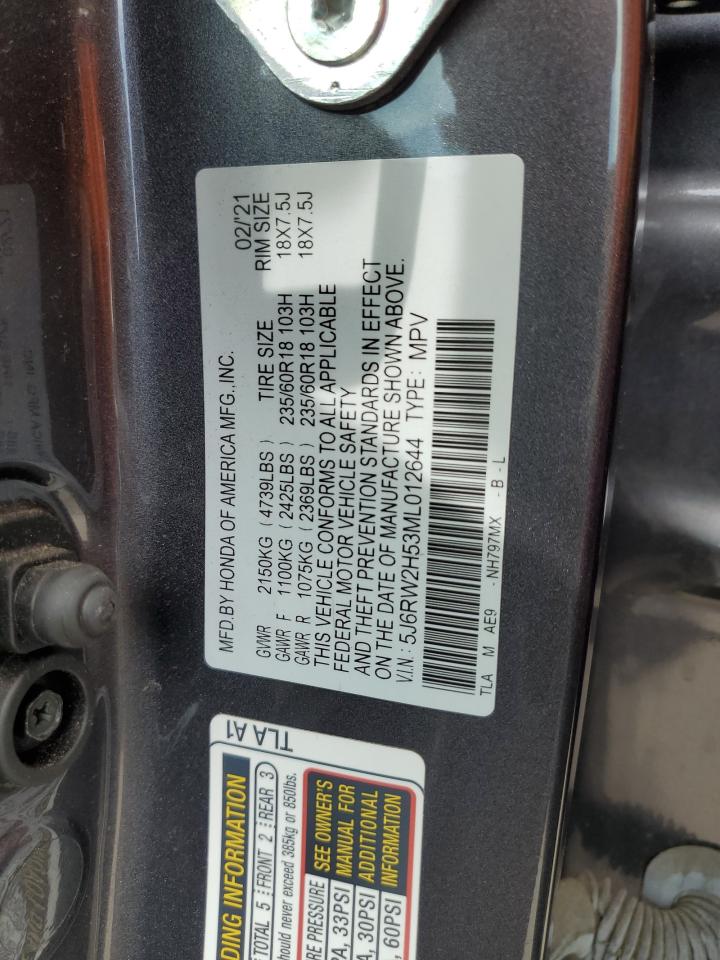 2021 Honda Cr-V Ex VIN: 5J6RW2H53ML012644 Lot: 62643165