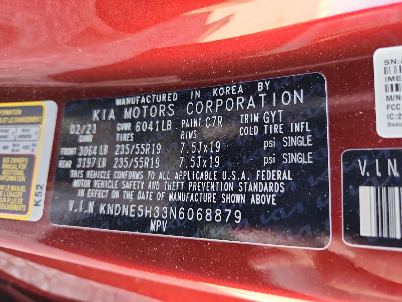 2022 Kia Carnival Sx Prestige VIN: KNDNE5H33N6068879 Lot: 60563775