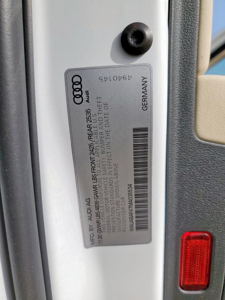 2021 Audi A4 Premium 40 VIN: WAUABAF47MA035534 Lot: 62793145