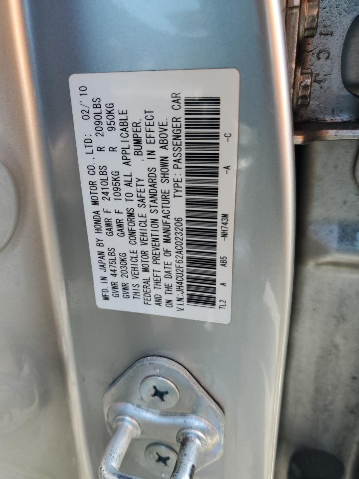 2010 Acura Tsx VIN: JH4CU2F62AC023206 Lot: 62390285