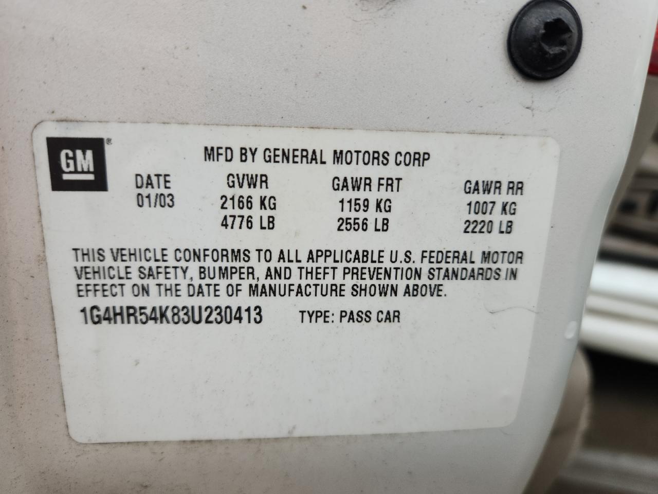 2003 Buick Lesabre Limited VIN: 1G4HR54K83U230413 Lot: 61857935