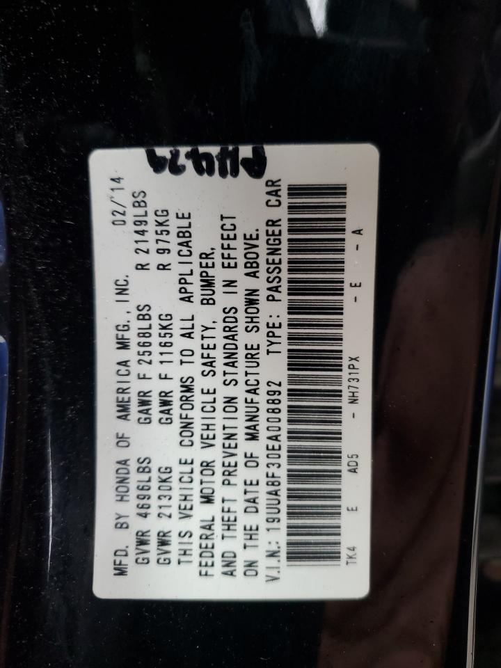 2014 Acura Tl Se VIN: 19UUA8F30EA008892 Lot: 91070865