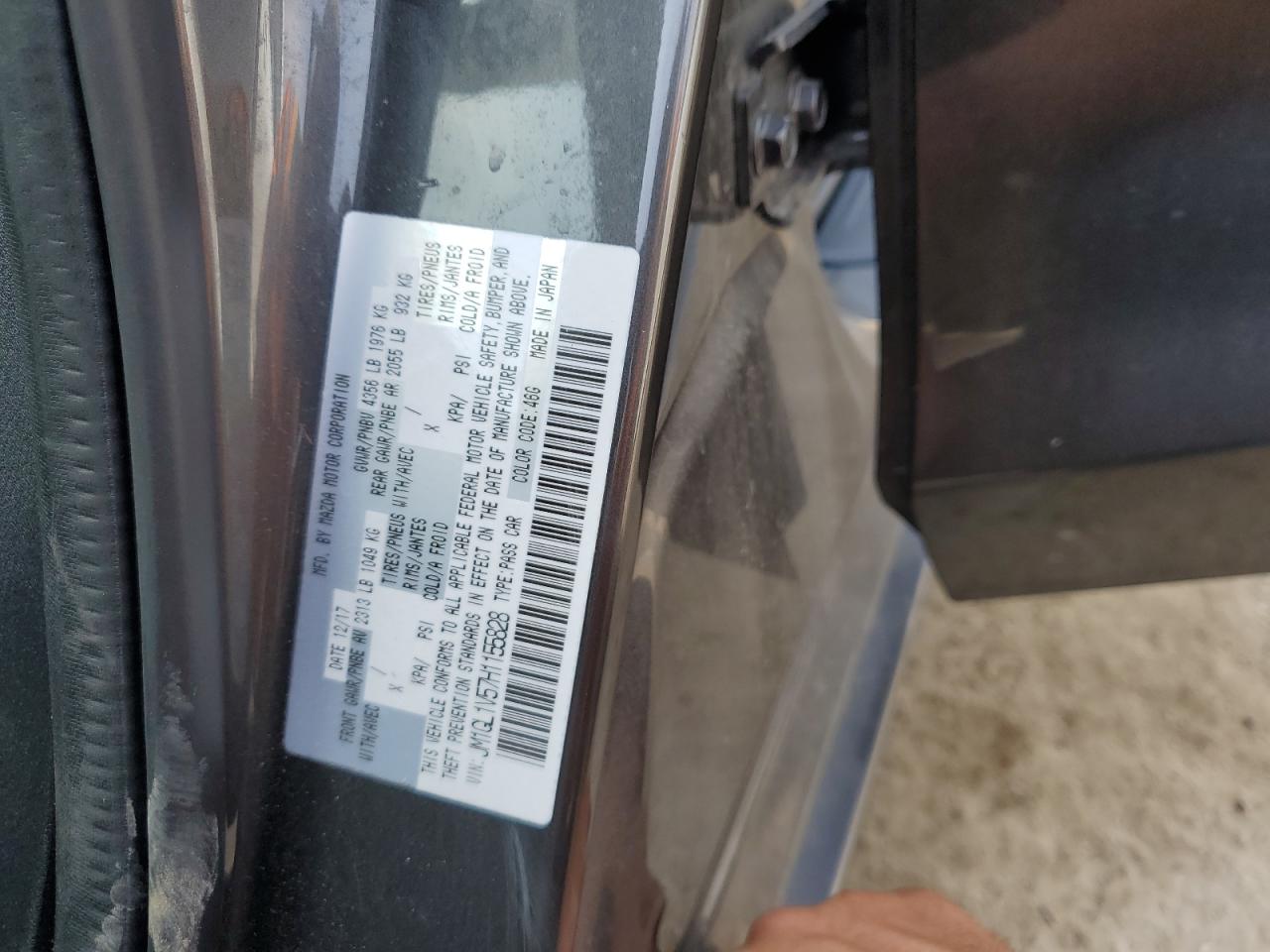 2017 Mazda 6 Touring VIN: JM1GL1V57H1155828 Lot: 59587635