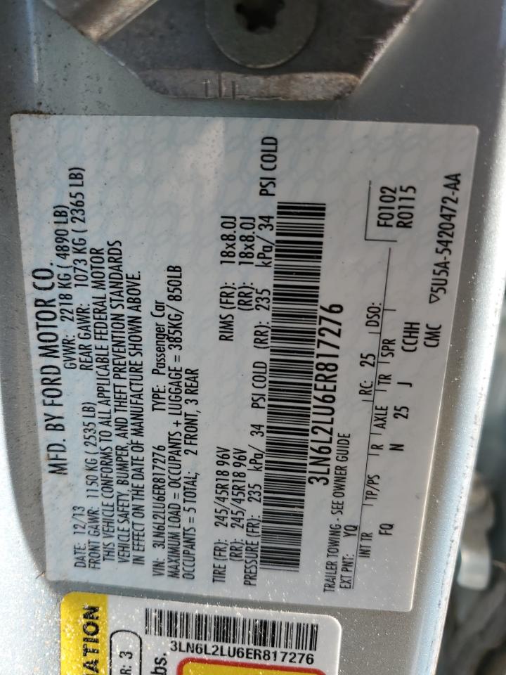 2014 Lincoln Mkz Hybrid VIN: 3LN6L2LU6ER817276 Lot: 62279825