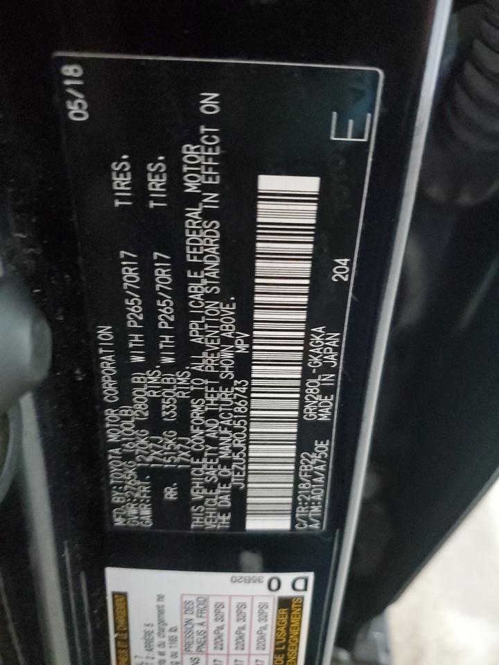 2018 Toyota 4Runner Sr5 VIN: JTEZU5JR0J5186743 Lot: 61152895