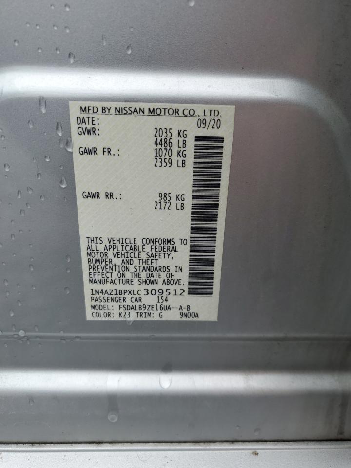 2020 Nissan Leaf S VIN: 1N4AZ1BPXLC309512 Lot: 62251165