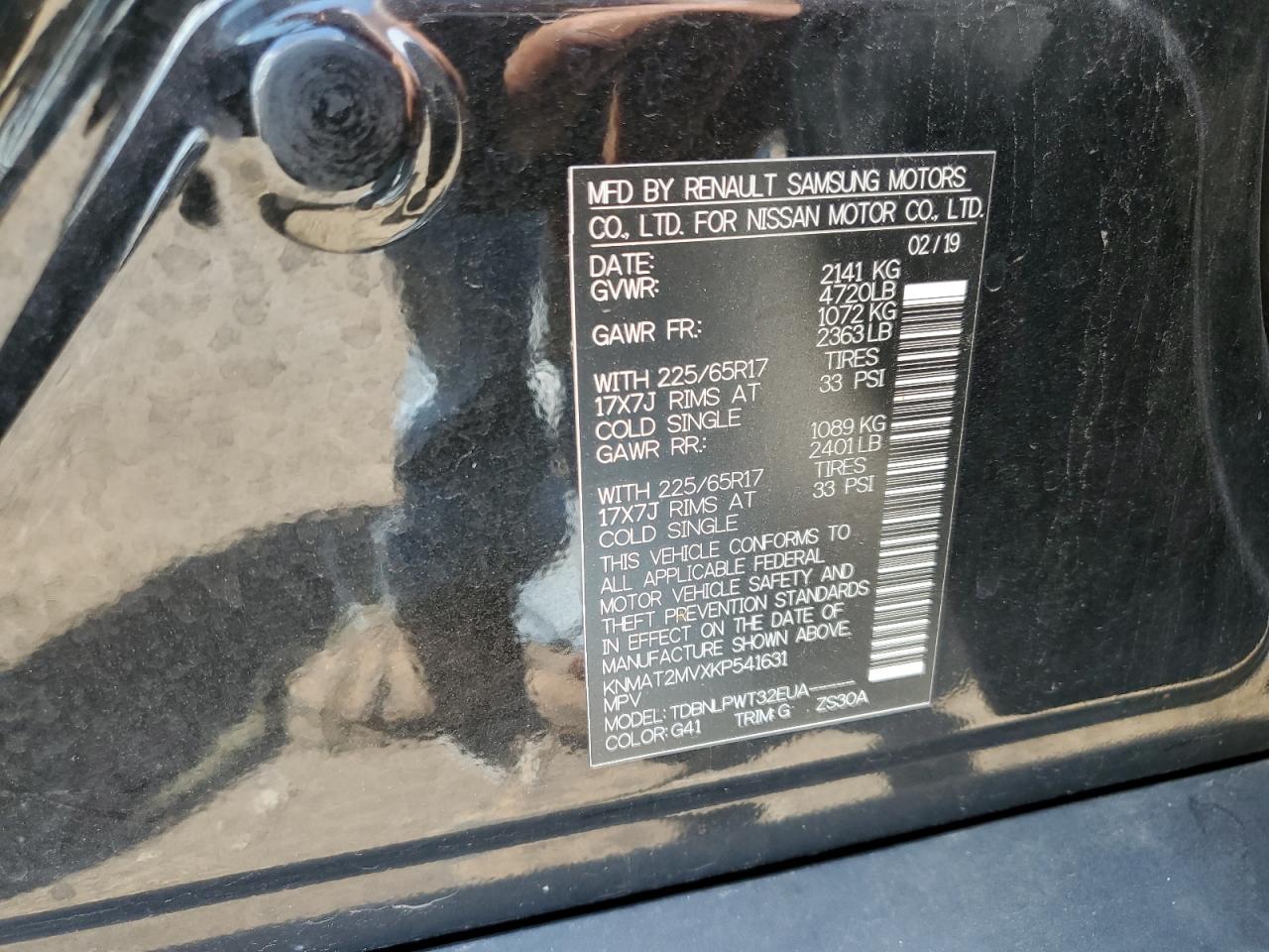 NISSAN ROGUE 2019 VIN KNMAT2MVXKP541631 фото 12