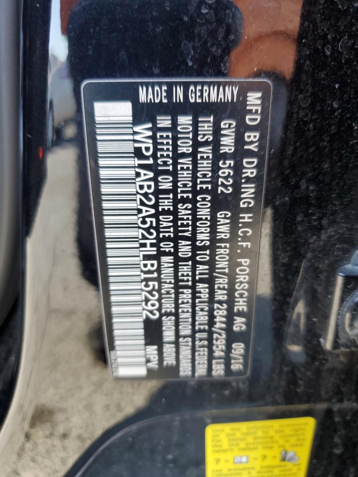 2017 Porsche Macan S VIN: WP1AB2A52HLB15292 Lot: 60097595