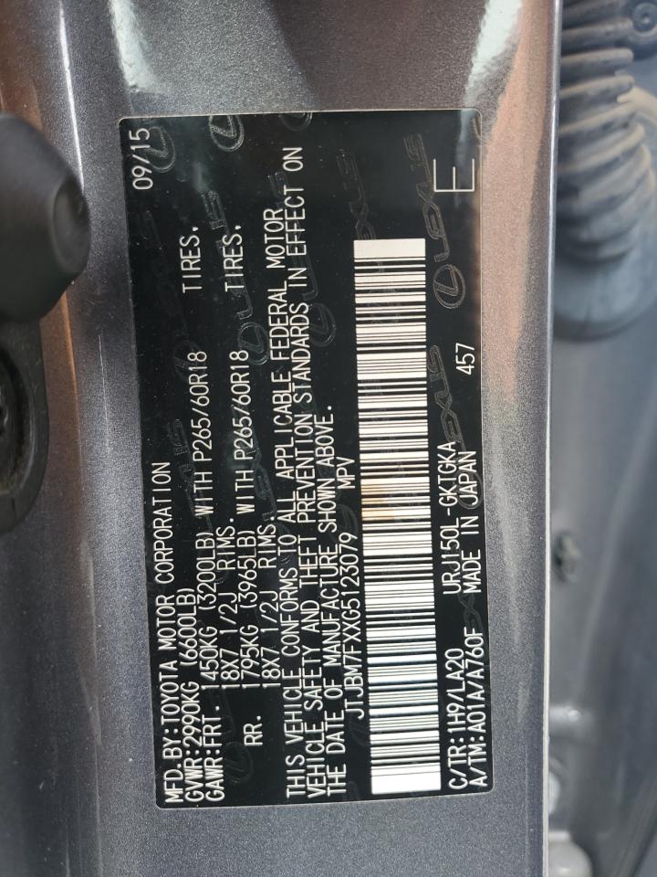 2016 Lexus Gx 460 VIN: JTJBM7FXXG5123079 Lot: 62613495
