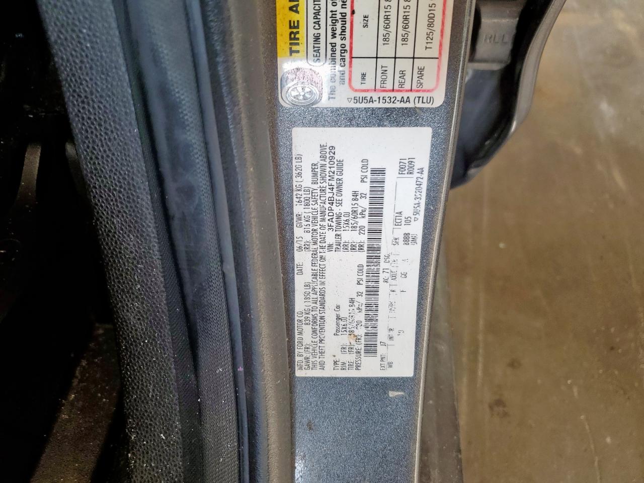 2015 Ford Fiesta Se VIN: 3FADP4BJ4FM210929 Lot: 59597715