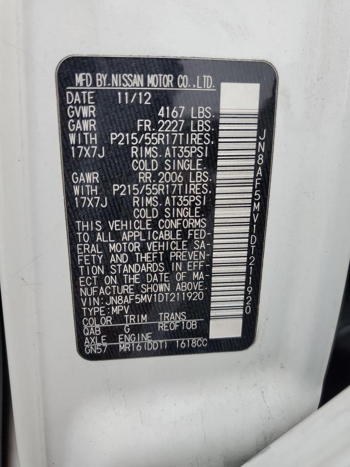 2013 Nissan Juke S VIN: JN8AF5MV1DT211920 Lot: 62726255