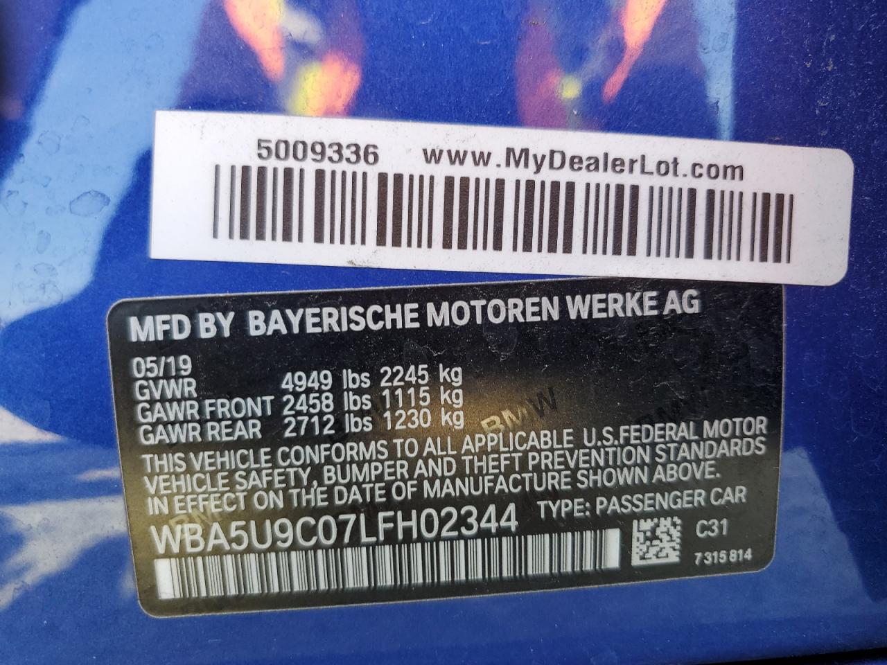 2020 BMW M340Xi VIN: WBA5U9C07LFH02344 Lot: 62498155