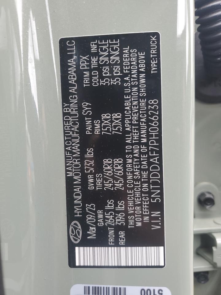 2023 Hyundai Santa Cruz Sel Premium VIN: 5NTJDDAF7PH066238 Lot: 61084325