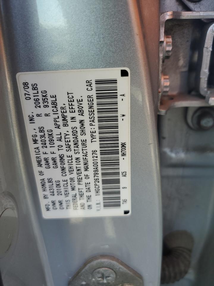 2009 Honda Accord Ex VIN: 1HGCP26799A001276 Lot: 62635995