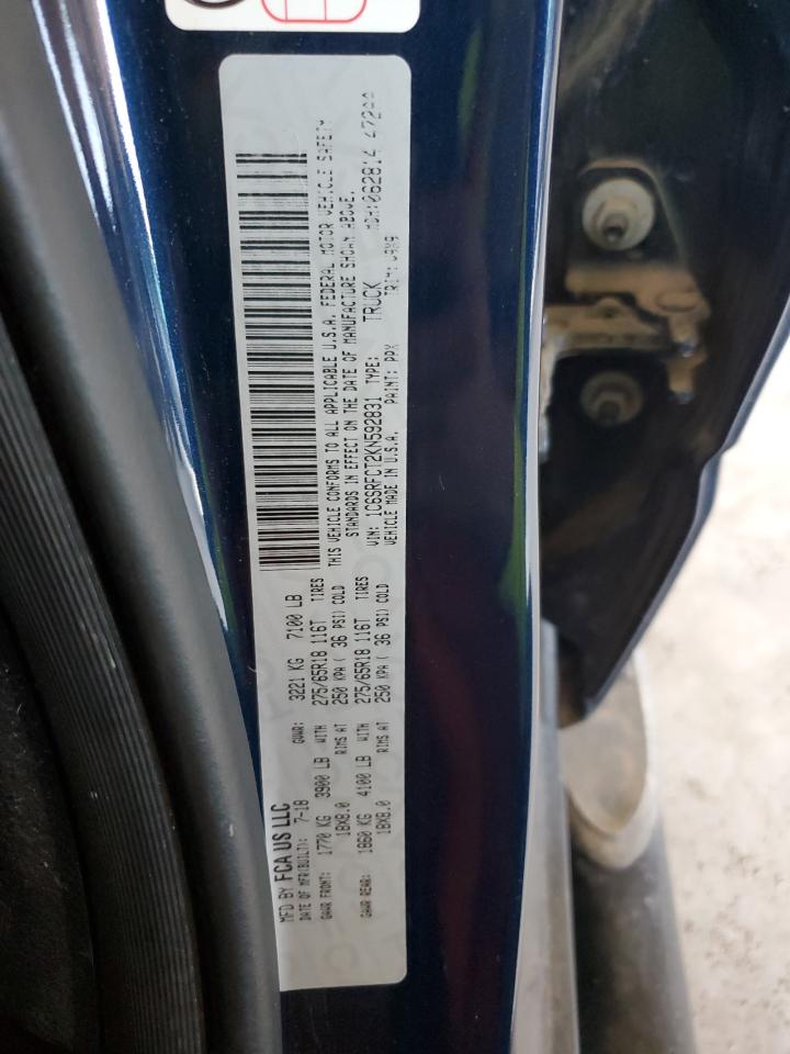 2019 Ram 1500 Tradesman VIN: 1C6SRFCT2KN592831 Lot: 59495485
