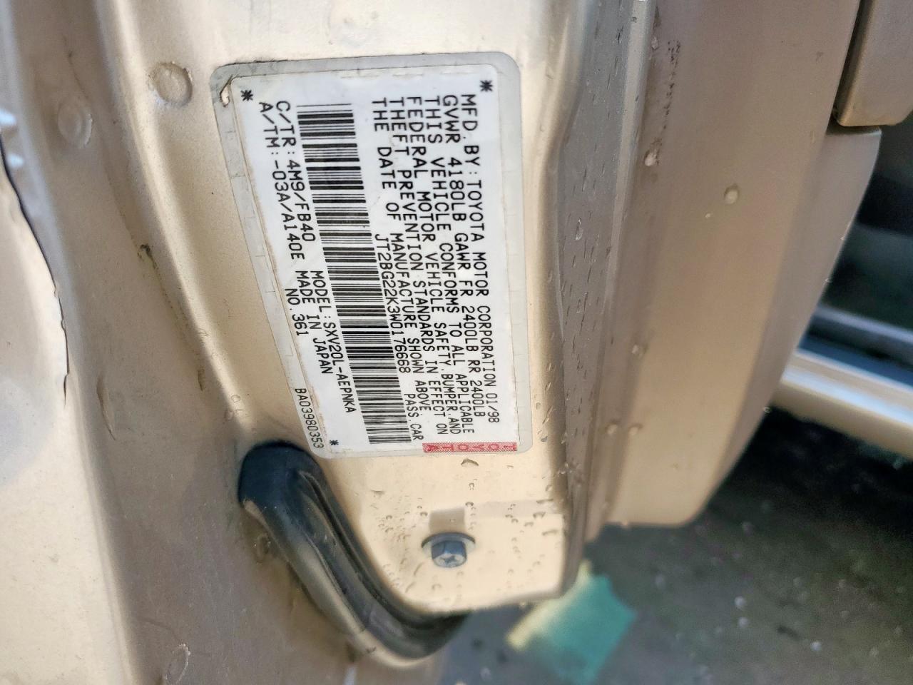 1998 Toyota Camry Ce VIN: JT2BG22K3W0176668 Lot: 60750035