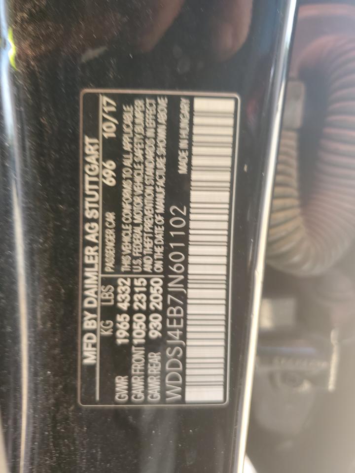 2018 Mercedes-Benz Cla 250 VIN: WDDSJ4EB7JN601102 Lot: 62027355