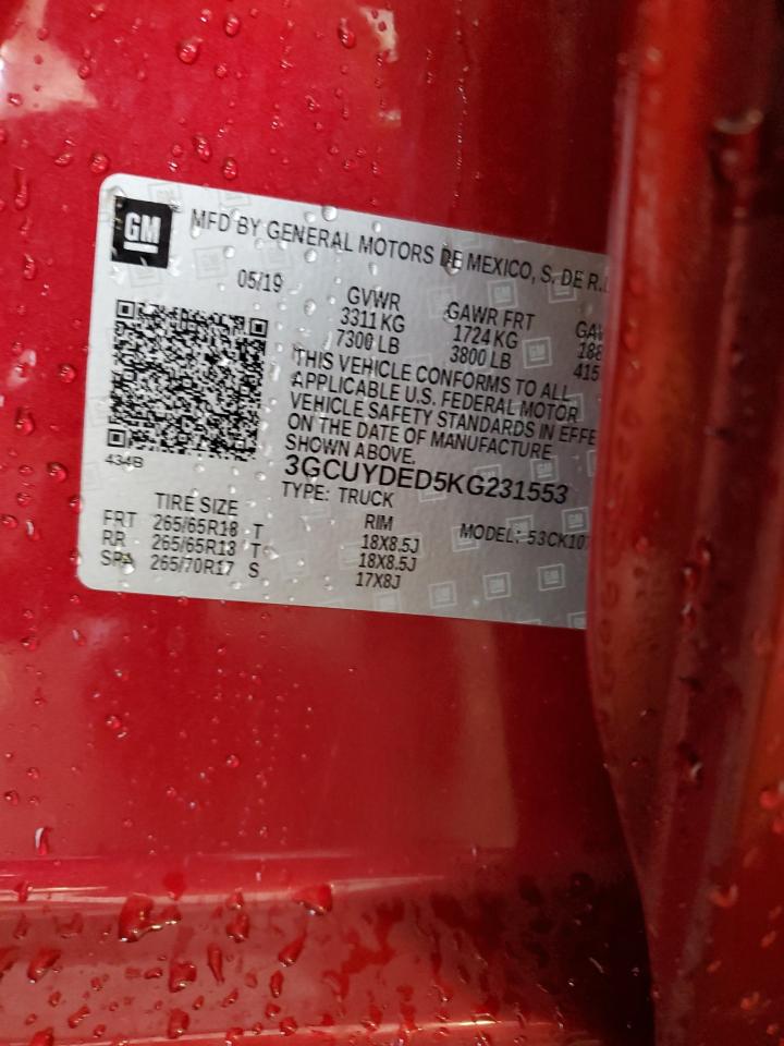3GCUYDED5KG231553 CHEVROLET ALL Models 2019