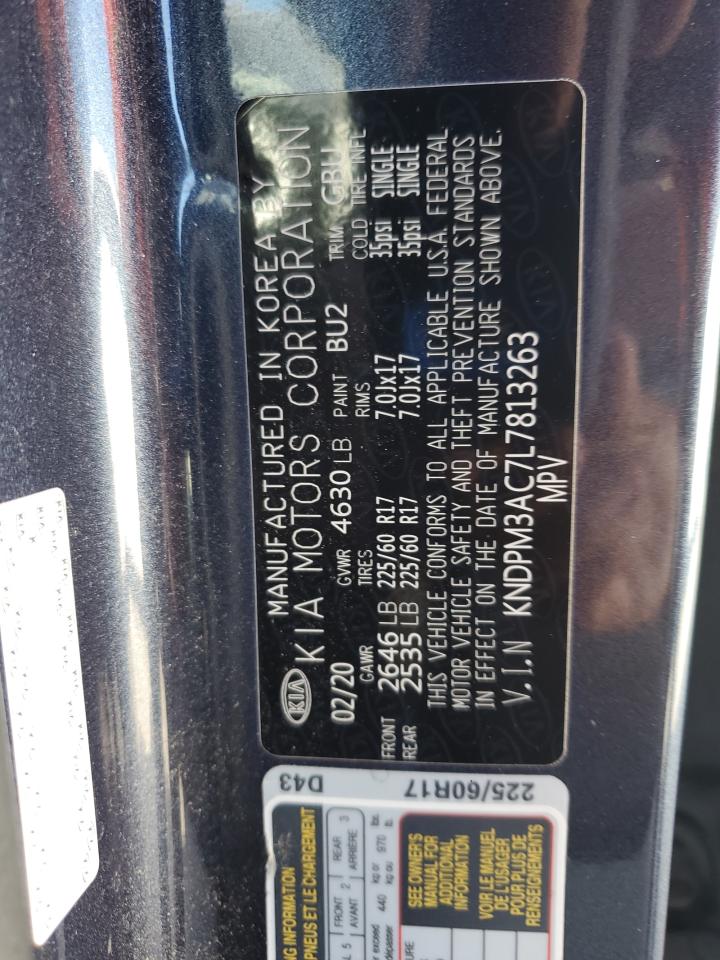 2020 Kia Sportage Lx VIN: KNDPM3AC7L7813263 Lot: 62133705