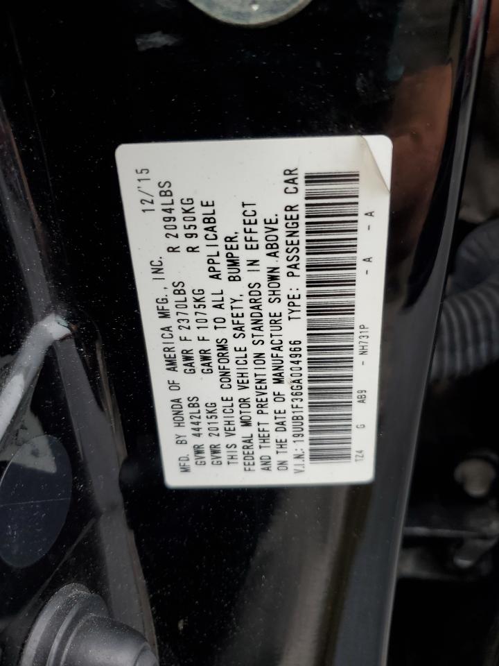 2016 Acura Tlx VIN: 19UUB1F36GA004966 Lot: 60993035