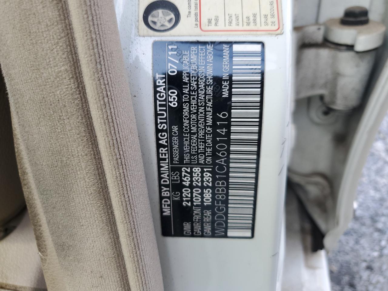 2012 Mercedes-Benz C 300 4Mat VIN: WDDGF8BB1CA601416 Lot: 60269945