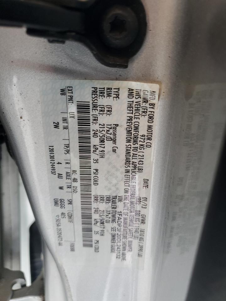2013 Ford Focus Se VIN: 1FADP3F20DL243132 Lot: 60429285