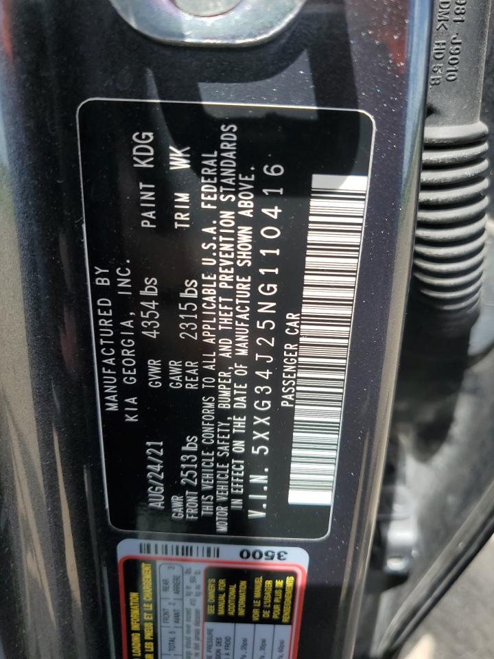 2022 Kia K5 Ex VIN: 5XXG34J25NG110416 Lot: 62336755