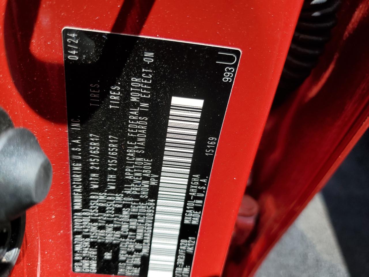 2024 Toyota Corolla Cross Le VIN: 7MUCAAAG6RV089584 Lot: 60655185