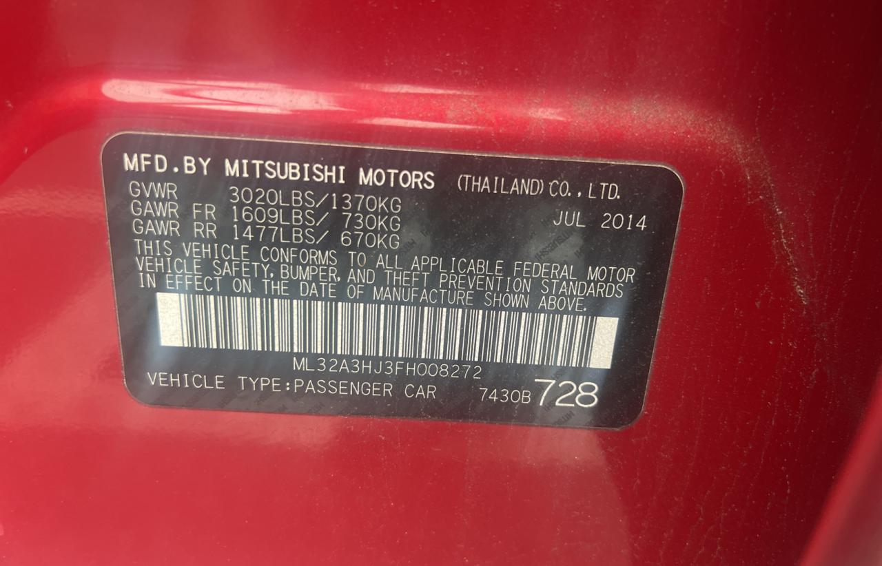 MITSUBISHI MIRAGE 2015 VIN ML32A3HJ3FH008272 photo 10